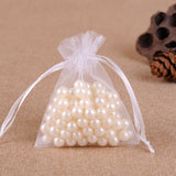 100pcs 5X7 Inches White Organza Bags Christmas Drawstring Pouches Party Wedding Favor Bags Goodie bags(White)