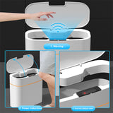 Automatic Trash Bin, 16 Litre Smart Trash Can with Lid,Waterproof Garbage Bin, Intelligent Opening and Low Consumption