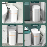 Automatic Trash Bin, 16 Litre Smart Trash Can with Lid,Waterproof Garbage Bin, Intelligent Opening and Low Consumption