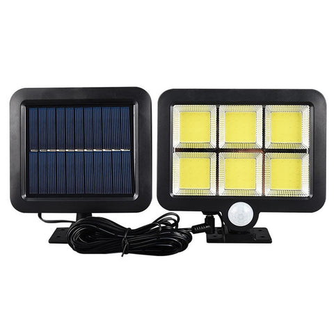 Solar Motion Sensor Light with Separate Panel,3 Lighting Modes,120 Bright COB LED,Cable,Waterproof Solar Powered