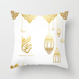 5 Pieces Ramadan Pillow Covers Square Throw Pillow Cases Throw Cushion Cover Decoration for Sofa Bed Couch (18" x 18")