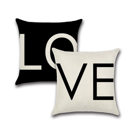 Valentines Day Pillow Covers 18x18 Set of 2 Valentines Day Decor for Home Black and White Love Pillows Decorative Throw