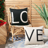Valentines Day Pillow Covers 18x18 Set of 2 Valentines Day Decor for Home Black and White Love Pillows Decorative Throw