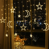 LEDs Curtain Lights, Fairy String Lights Moons and Stars LED Night Light for Home Decoration Party Star Moon Ramadan String Lights In Australia - Darrahopens
