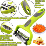 3-in-1 Multifunctional Veggie and Fruit Peelers for Kitchen(Y Peeler,Slice Peeler&Julienne Peeler),Premium Stainless Steel