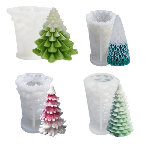 3D Christmas Candle Molds - 4-Pack Reusable Christmas Tree Silicone Molds for Candle Making, Resin Casting, Jesmonite, Plaster In Australia - Darrahopens