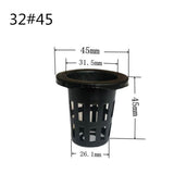 4PCS Garden Net Cup Pots Plastic Hydroponics Net Pot Bucket Basket for Hydroponics Supplies ( Black )