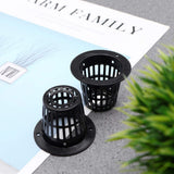 4PCS Garden Net Cup Pots Plastic Hydroponics Net Pot Bucket Basket for Hydroponics Supplies ( Black )