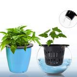 4PCS Garden Net Cup Pots Plastic Hydroponics Net Pot Bucket Basket for Hydroponics Supplies ( Black )