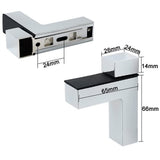 2 Pcs Adjustable Wood/Glass Floating Shelf Brackets Wall Mount, Solid Metal 90 Degree Right Angle Adjustable Wood Glass Shelf