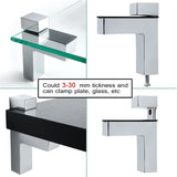 2 Pcs Adjustable Wood/Glass Floating Shelf Brackets Wall Mount, Solid Metal 90 Degree Right Angle Adjustable Wood Glass Shelf
