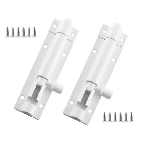 2Pcs 3 Inch White Solid Aluminium Slide Bolt Latch, Mini Door Barrel Bolts Latches, Solid Aluminium Thickened Security