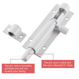 2Pcs 3 Inch White Solid Aluminium Slide Bolt Latch, Mini Door Barrel Bolts Latches, Solid Aluminium Thickened Security