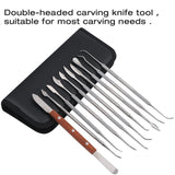 Wax Carving Tools - 10PCS Stainless Steel Wax Carvers Set Sculpture Chisel Tools Double-Ended Pottery and Polymer Clay Tools