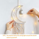Woven Wall Hanging Moon Dream Catcher- Boho Chic Bohemian Home Decor Wall Art Decor Beautiful Apartment Dorm Room In Australia - Darrahopens