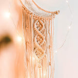 Woven Wall Hanging Moon Dream Catcher- Boho Chic Bohemian Home Decor Wall Art Decor Beautiful Apartment Dorm Room In Australia - Darrahopens