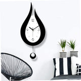 Wall Clock Battery Operated Silent Non-Ticking Wall Clocks,Water Droplet Design Acrylic Swing Wall Clock for Indoor Kitchen