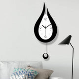 Wall Clock Battery Operated Silent Non-Ticking Wall Clocks,Water Droplet Design Acrylic Swing Wall Clock for Indoor Kitchen