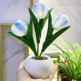 Tulip Lamp LED Artificial Flowers Table Lamp Night Light USB Charging & Dimming for Home Living Room Bedroom Bedside Decoration