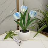 Tulip Lamp LED Artificial Flowers Table Lamp Night Light USB Charging & Dimming for Home Living Room Bedroom Bedside Decoration