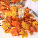 Hanging Vines 5.7Ft 36Leaves Artificial Fall Maple Leaves Autumn Thanksgiving Decor for Home Fireplace Party Halloween Festival