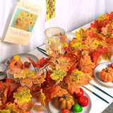 Hanging Vines 5.7Ft 36Leaves Artificial Fall Maple Leaves Autumn Thanksgiving Decor for Home Fireplace Party Halloween Festival