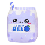 Cute Blueberries Milk Plush Pillow Fruit Stuffed Animal Toys Plushie Cartoon Soft Doll Home Hugging Gifts for Kids Purple