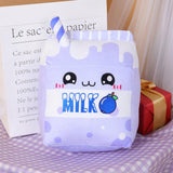 Cute Blueberries Milk Plush Pillow Fruit Stuffed Animal Toys Plushie Cartoon Soft Doll Home Hugging Gifts for Kids Purple