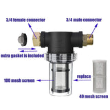Garden Hose Filter for Pressure Washer Inlet Water, Inline Filter for Sediment, 40 Mesh Screen, Extra 100 Mesh