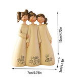 2 pcs Sculpted Hand-Painted Figure, Figurines Home Decorations for Girls, Celebrate Supportive Friendships Gift for Sisters