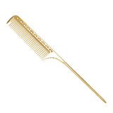 Styling Comb, Salon Rat Tail Hair Comb Men Women Styling Comb Professional Barber Aluminum Metal Comb (Gold) In Australia - Darrahopens