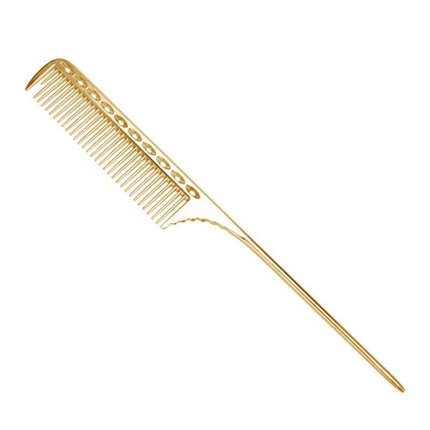 Styling Comb, Salon Rat Tail Hair Comb Men Women Styling Comb Professional Barber Aluminum Metal Comb (Gold) In Australia - Darrahopens