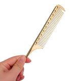 Styling Comb, Salon Rat Tail Hair Comb Men Women Styling Comb Professional Barber Aluminum Metal Comb (Gold)