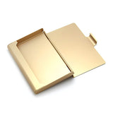 Business Card Holder, 2 Pack Aluminum Metal Card Case Professional Pocket Card Holder for Name Card Credit Card, Gold