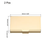Business Card Holder, 2 Pack Aluminum Metal Card Case Professional Pocket Card Holder for Name Card Credit Card, Gold