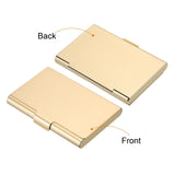 Business Card Holder, 2 Pack Aluminum Metal Card Case Professional Pocket Card Holder for Name Card Credit Card, Gold