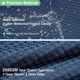 Thick Fabric Shower Curtains for Bathroom - Waffle Weave Heavy Duty, Hotel Spa Luxury Weighted Polyester Cloth Bath Curtain Set