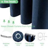 Thick Fabric Shower Curtains for Bathroom - Waffle Weave Heavy Duty, Hotel Spa Luxury Weighted Polyester Cloth Bath Curtain Set