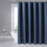 Thick Fabric Shower Curtains for Bathroom - Waffle Weave Heavy Duty, Hotel Spa Luxury Weighted Polyester Cloth Bath Curtain Set