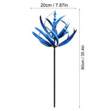 Large Outdoor Metal Wind Spinners, Unique and Magical Metal Windmill, Lawn Solar Wind Spinners, 360 Degrees Swivel Wind