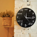 Math Equations and Notations Mathematics Chalkboard Geek Battery Operated Wall Clock Silent Non-Ticking Quartz