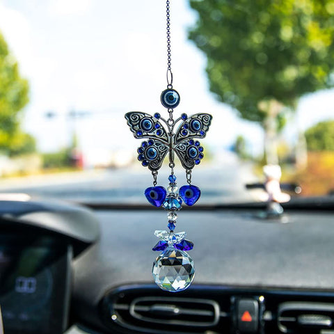 Evil Eye Car Hanging Ornament Blue Evil Eye for Rear View Mirror Decor Protection and Good Luck Charm Window Hanging