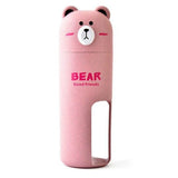 3 set Wheat Stalk Cartoon Bear Toothbrush Toothpaste Case Box, Travel Tooth Brush Cup, Travel Storage of Toothbrush Supplies