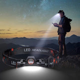 LED Head Flashlight, Head Lamp Waterproof for Night Fishing for Camping for Cycling Noire Fishing Outdoor