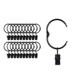 20 Pack Openable Curtain Rings with Clips Metal Hangers Ring 1.26 Inch Interior Diameter Rust Proof for Heavy Duty
