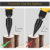 Firewood Drill Bit Wood Splitter,4PCS Firewood Splitter,Firewood Kindling Splitter Duty Drill Screw Cone Driver