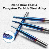 10Pcs Shank End Mill CNC Router Bit Set 0.8-3.175mm Carbide End Milling Cutter Engraving Bits Rotary Burrs for PCB Circ