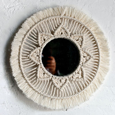 Wall Mirror Decor Round Hanging Wall Art Decoration for Bedroom Nursery Living Room Apartment Office Entryways Home