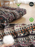 Boho Square Floor Seat Pillows Cushions 22" x 22", Soft Cotton Linen Bohemian Yoga Mandala Meditation Pouf Tatami Floor Pillow