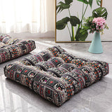 Boho Square Floor Seat Pillows Cushions 22" x 22", Soft Cotton Linen Bohemian Yoga Mandala Meditation Pouf Tatami Floor Pillow
